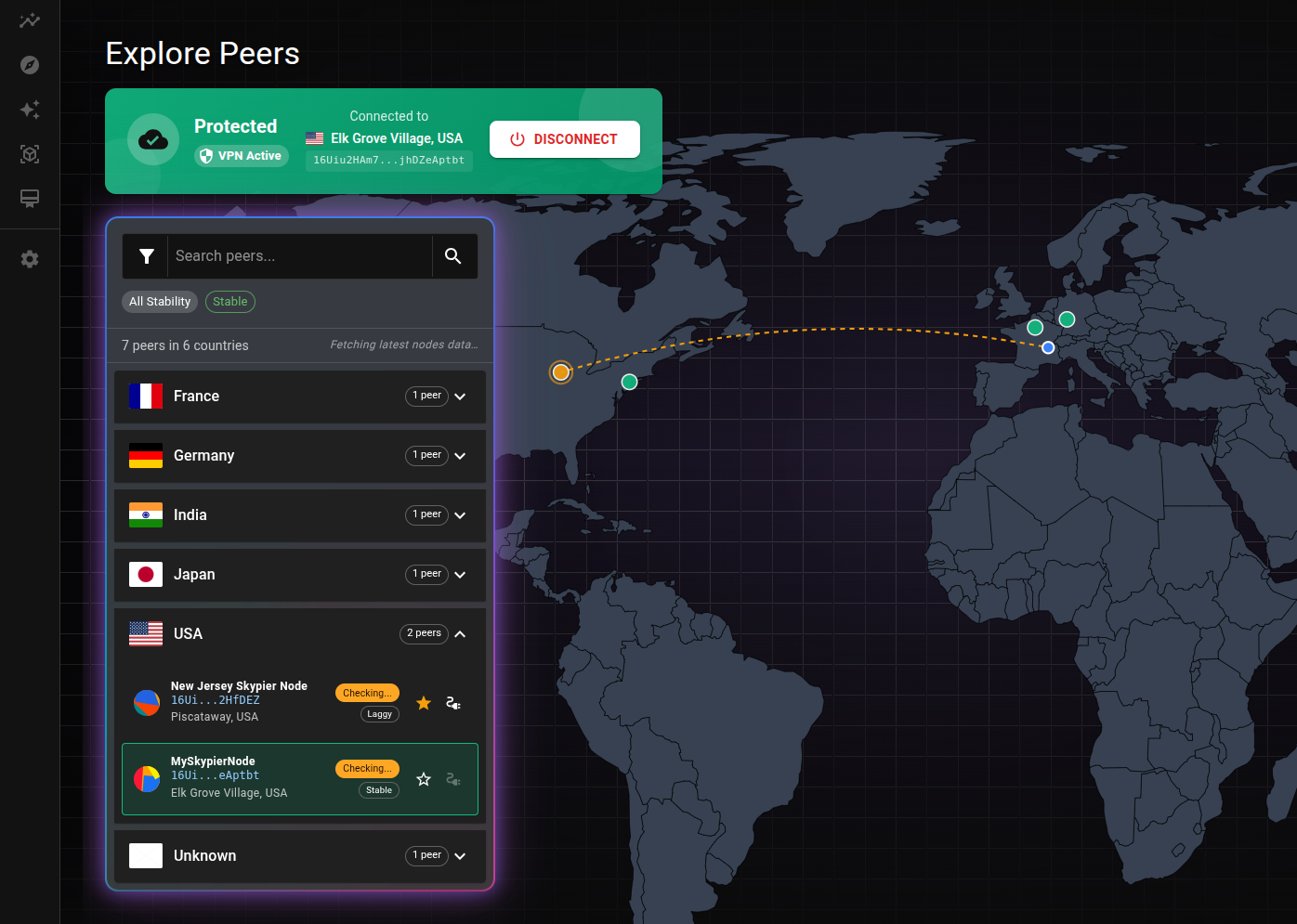 Skypier VPN UI screenshot